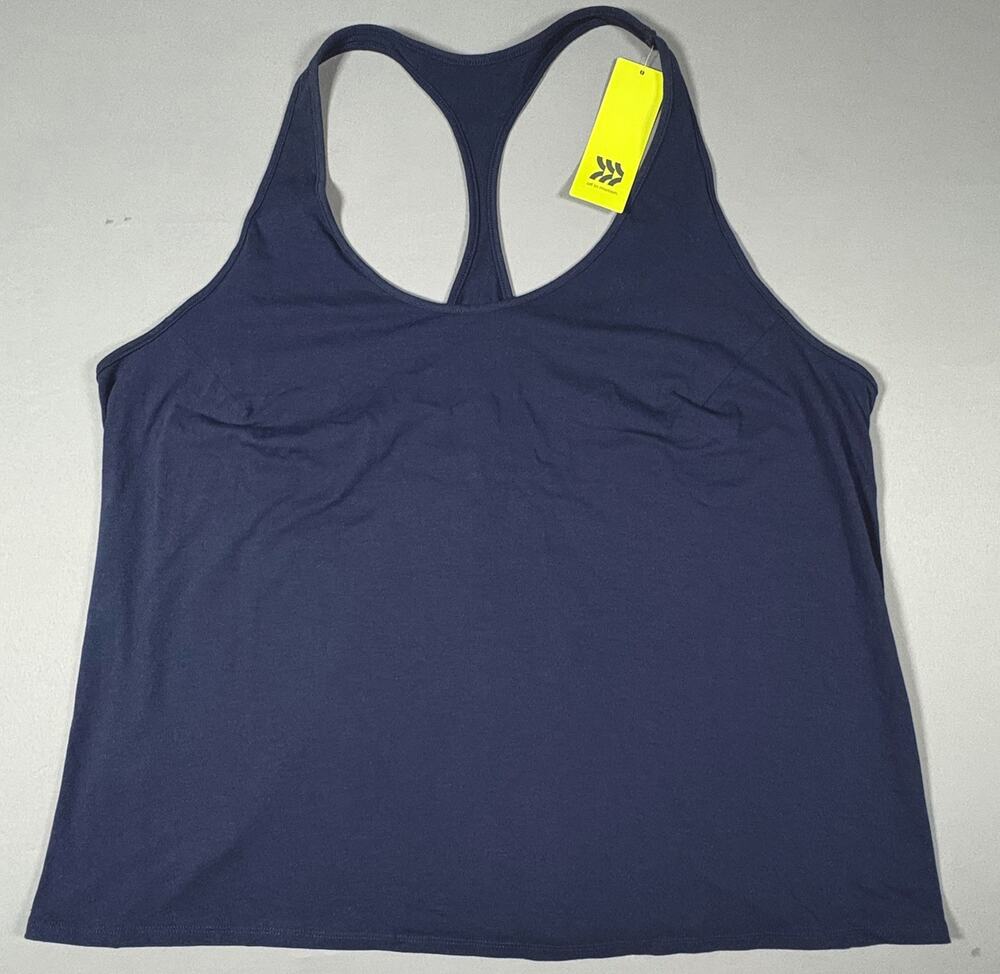 Women's Active Razorback Tank Top Navy Blue All In Motion Size 2X Gym Hiking